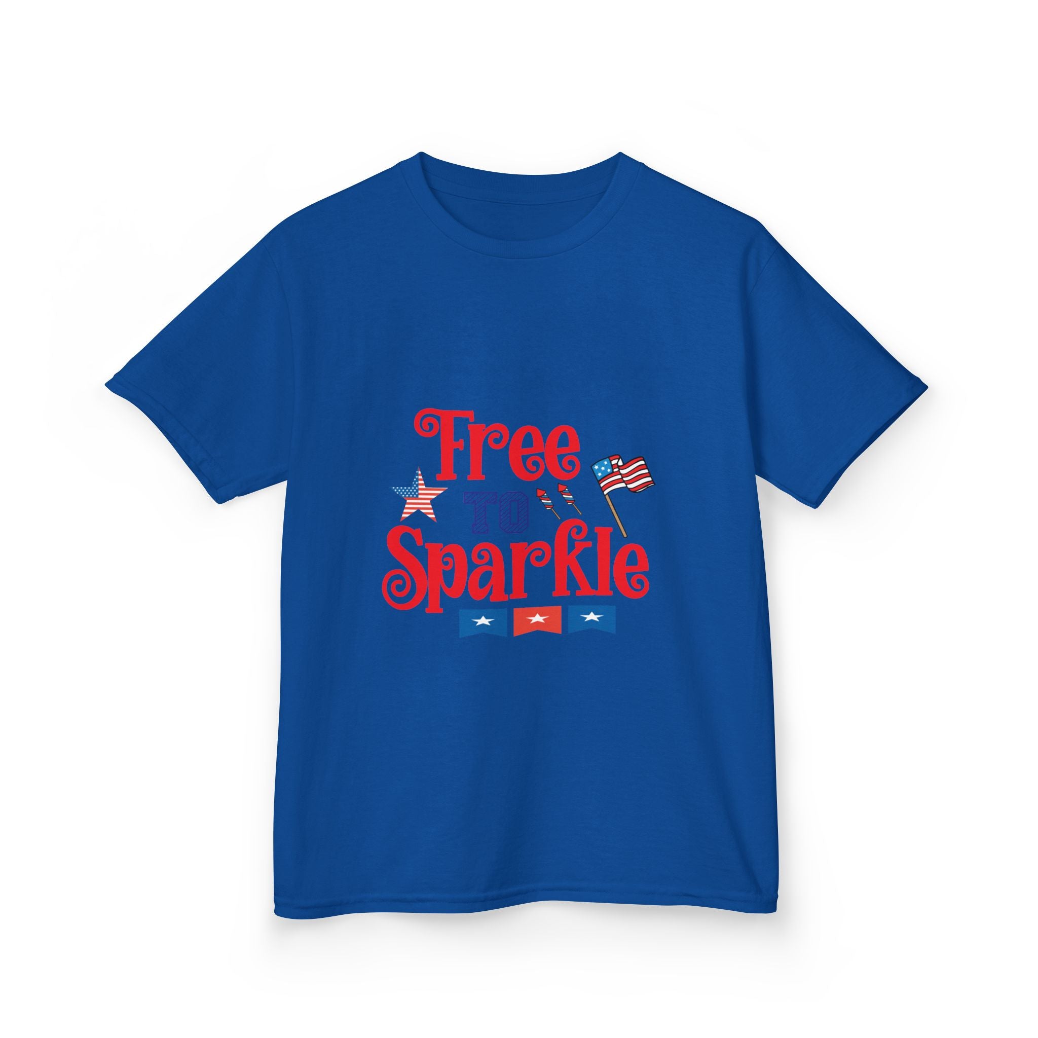 Kids Tee — "Free to Sparkle" Patriotic 4th of July Shirt