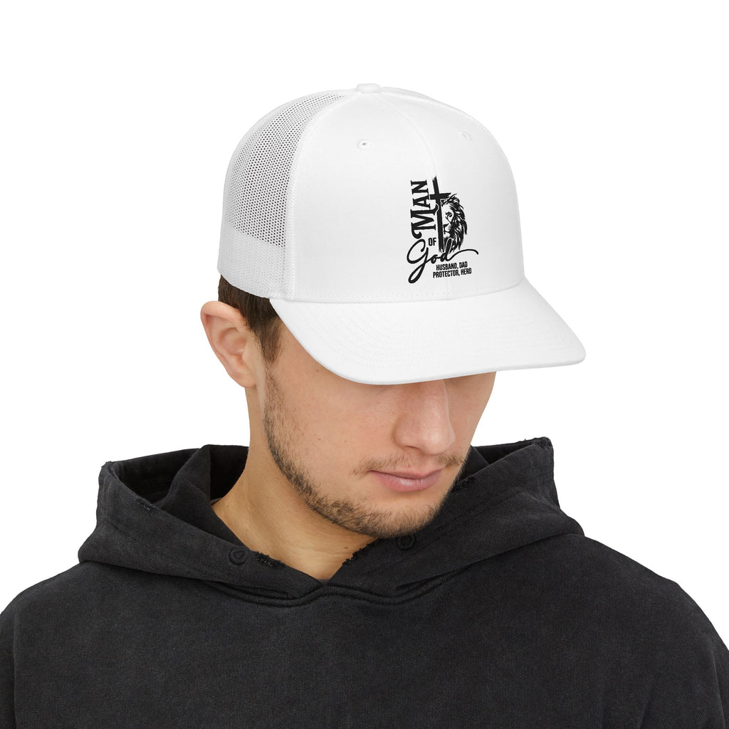 Trucker Cap — 'Good Man' Lion Graphic Snapback Hat