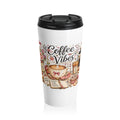 Stainless Steel Travel Mug — Floral Cozy Coffee Cup Thermal Tumbler