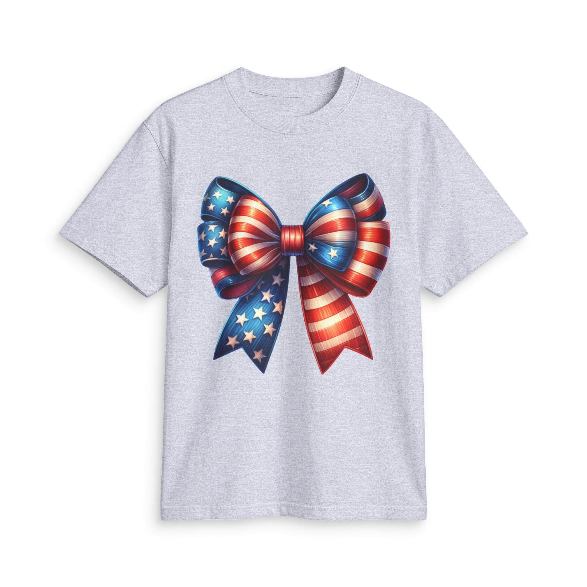4th of July Patriotic T-Shirt — American Flag Bow & “Happy 4th Of July” Graphic