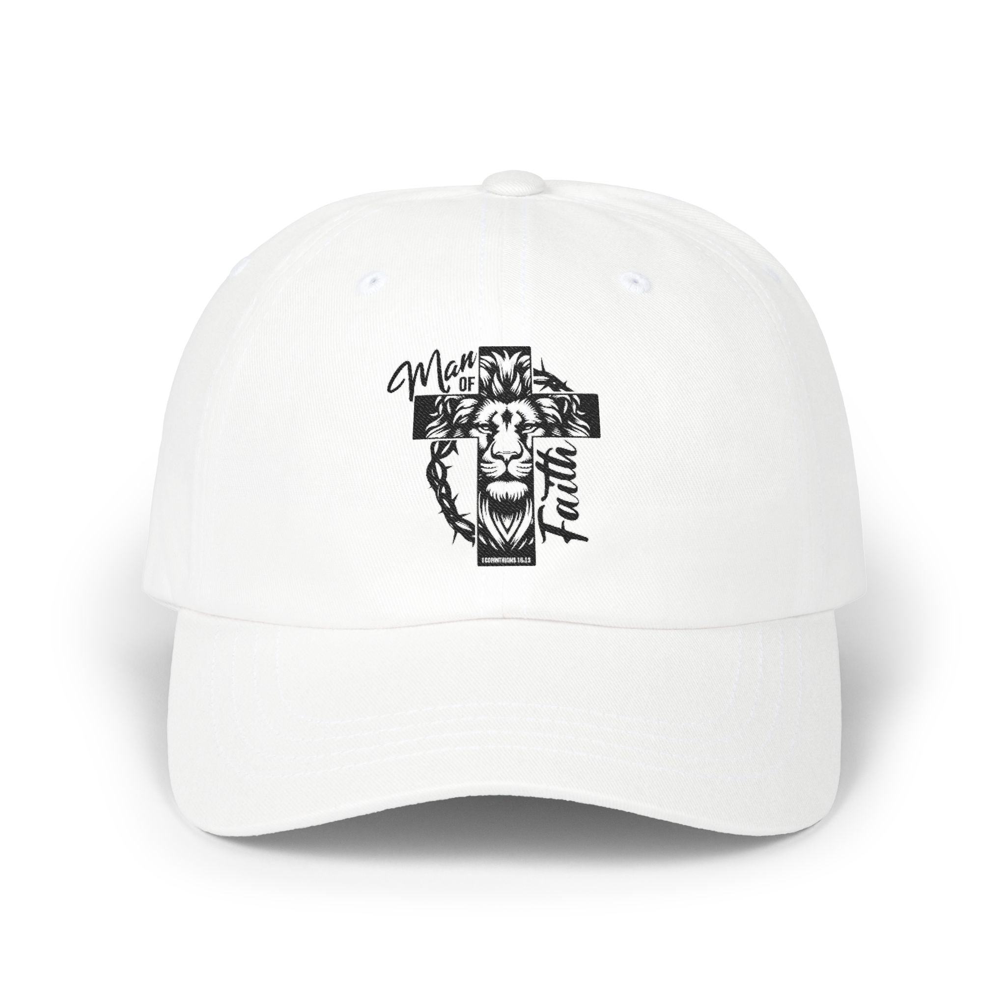Classic Dad Cap — Lion & Cross 'More Faith' Embroidered Baseball Hat