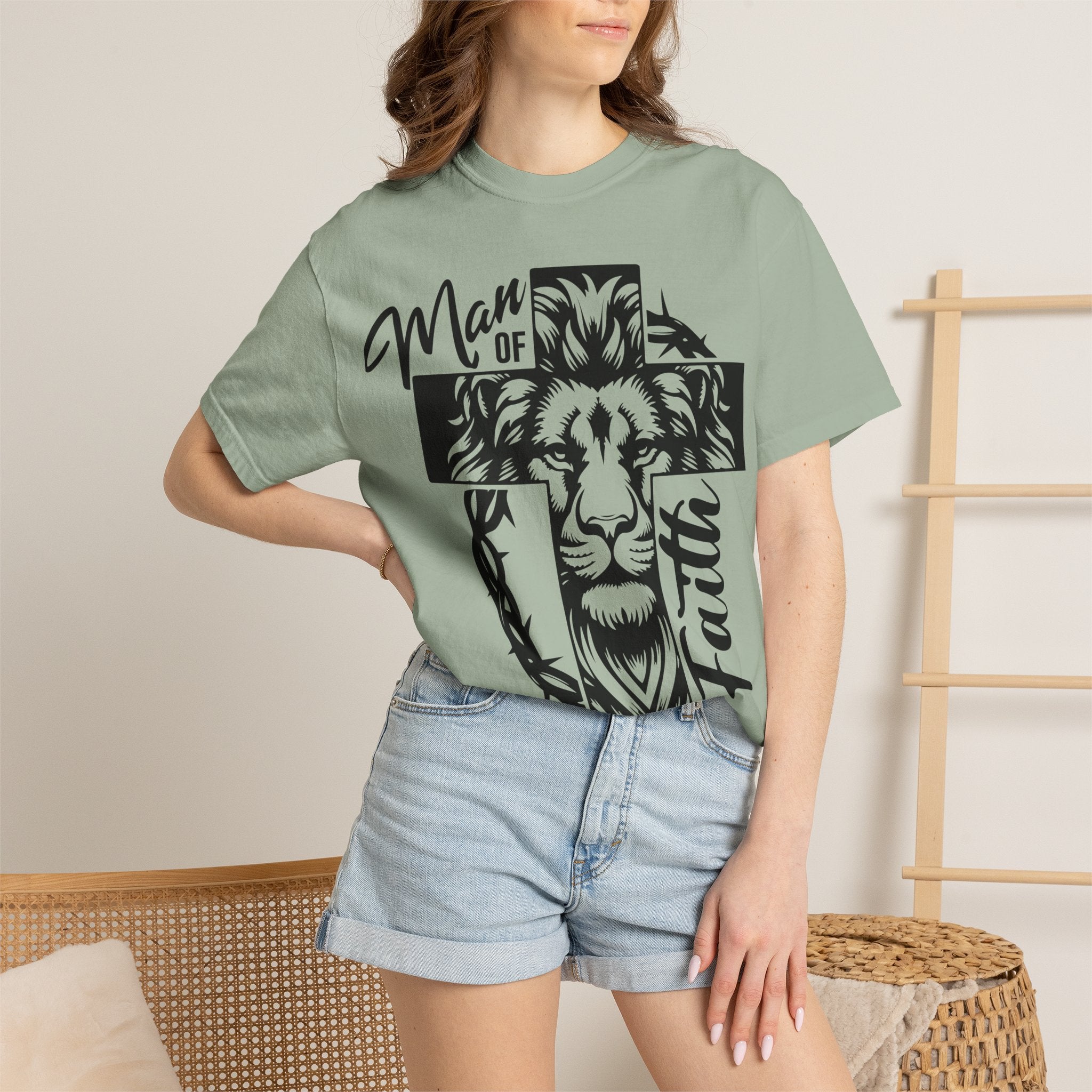 Man of Faith Lion Cross T-Shirt