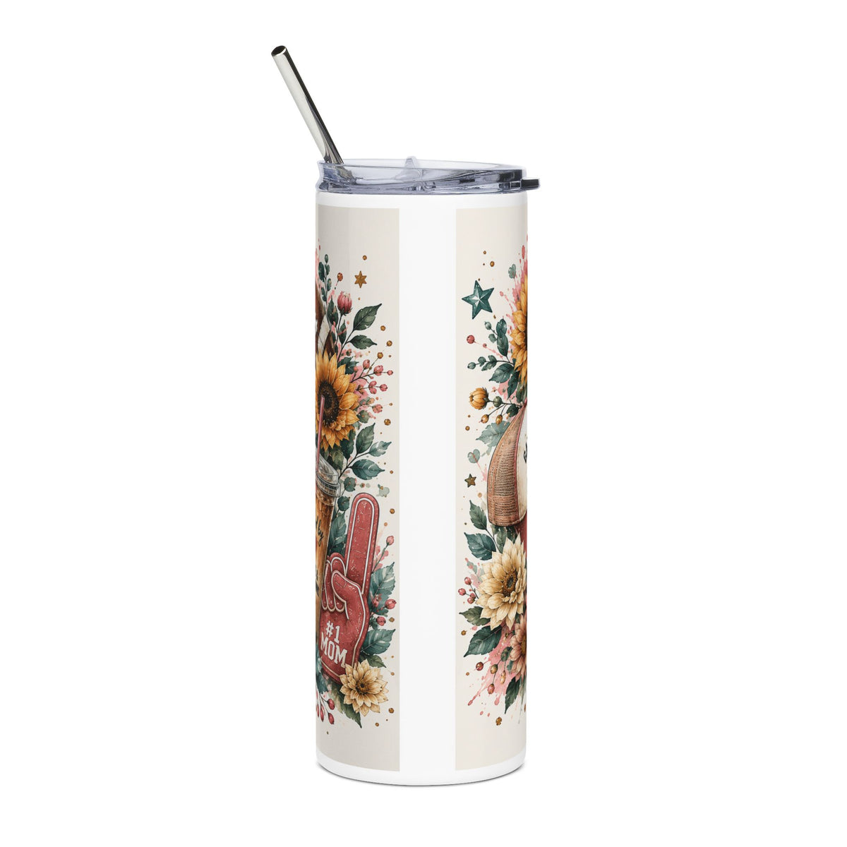 Tumbler — 20oz Stainless Steel - Football Mom