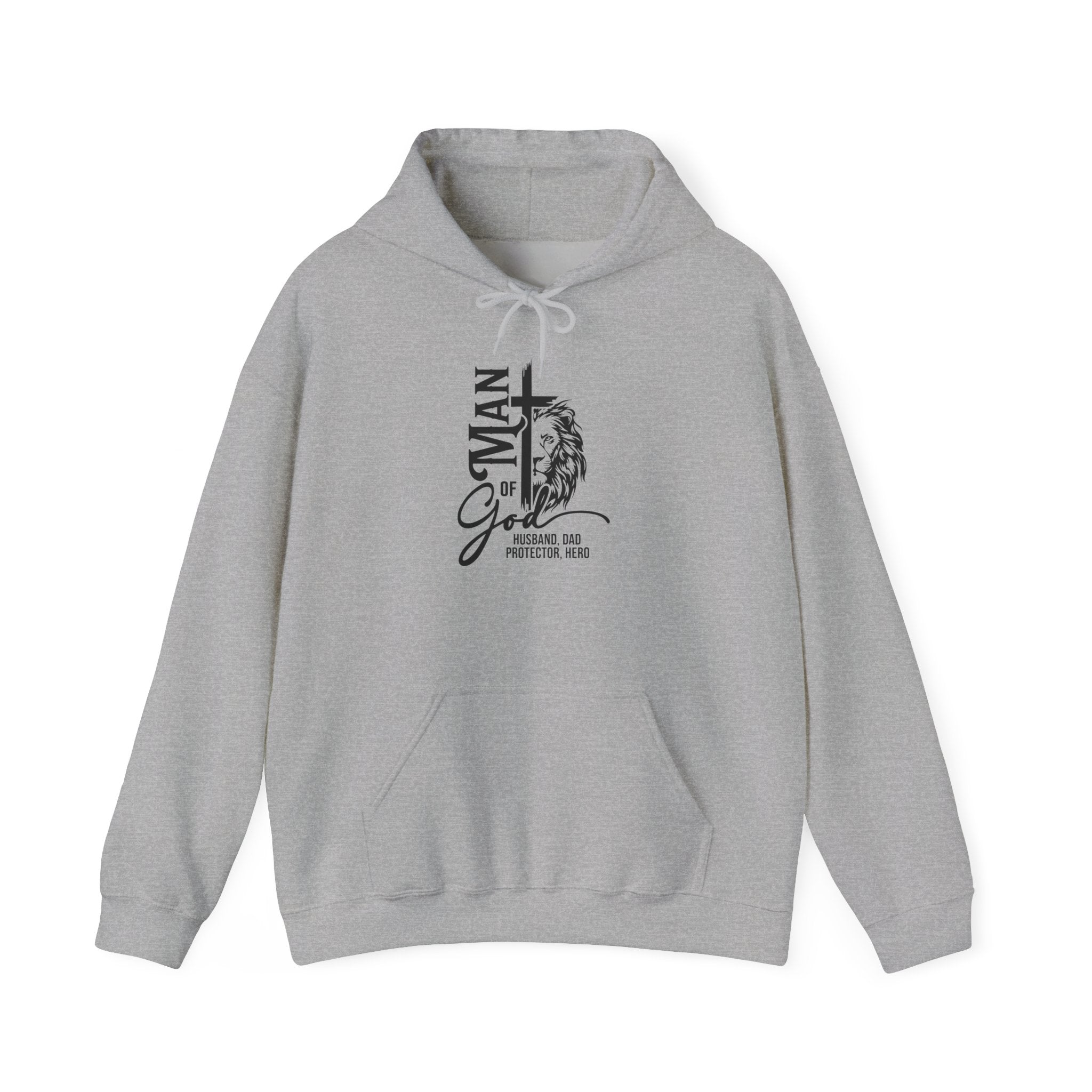 Lion & Cross 'Man of God' Hoodie – Christian Faith Graphic Pullover
