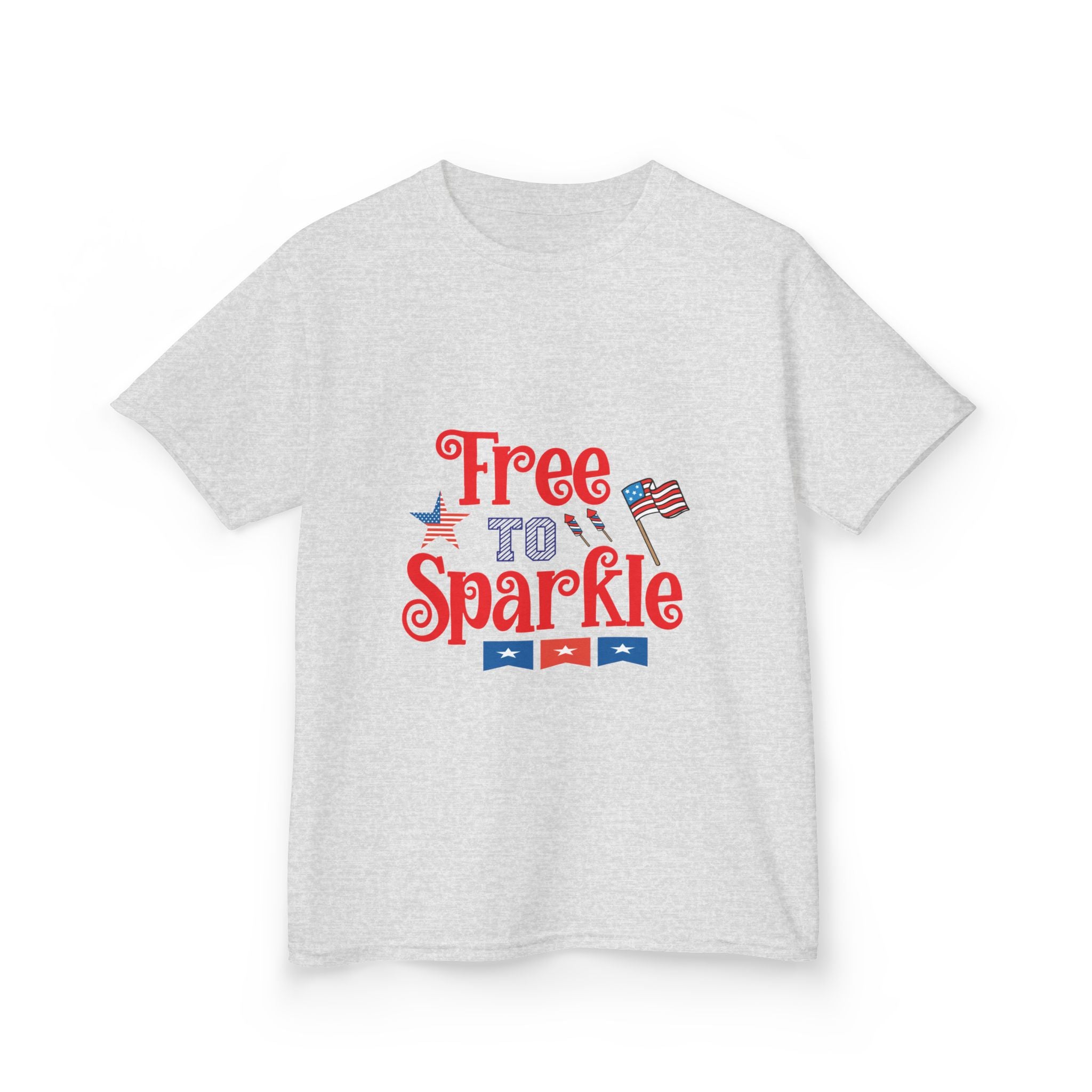 Kids Tee — "Free to Sparkle" Patriotic 4th of July Shirt