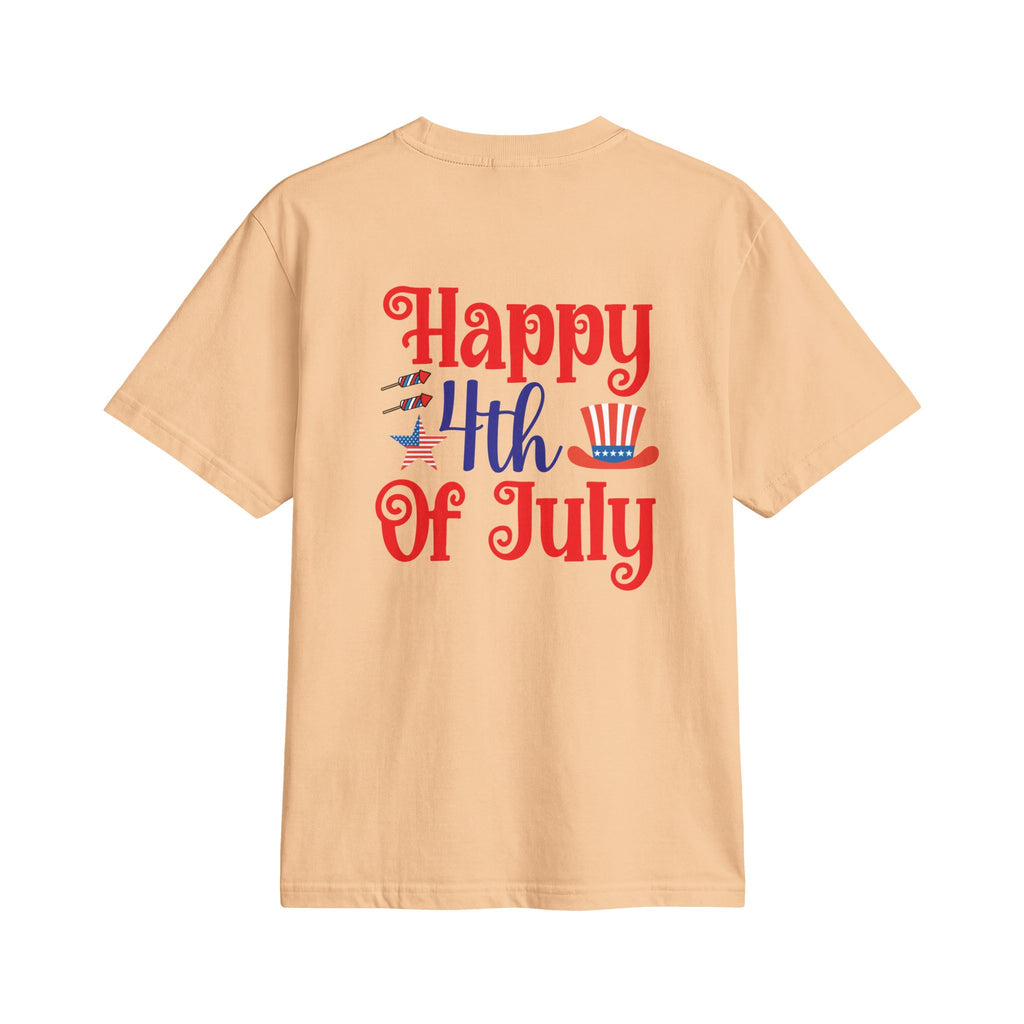4th of July Patriotic T-Shirt — American Flag Bow & “Happy 4th Of July” Graphic