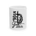 Man of God Mug — "Husband, Dad, Protector, Hero" Ceramic Coffee Cup