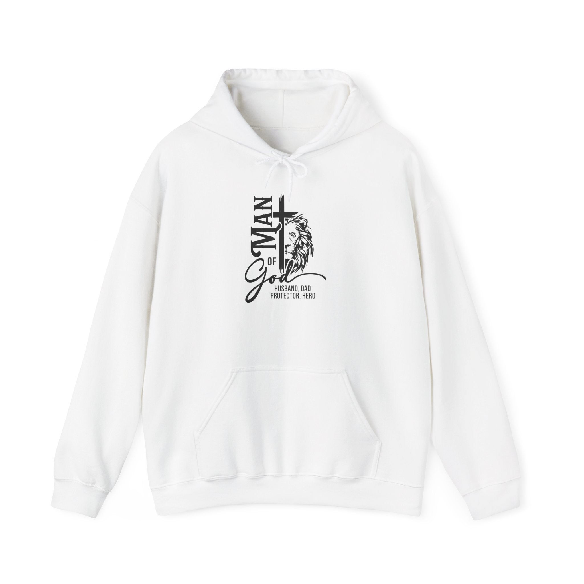 Lion & Cross 'Man of God' Hoodie – Christian Faith Graphic Pullover