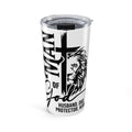 Man of God 20oz Tumbler — Lion & Cross Faith Travel Mug (Husband, Dad, Protector)
