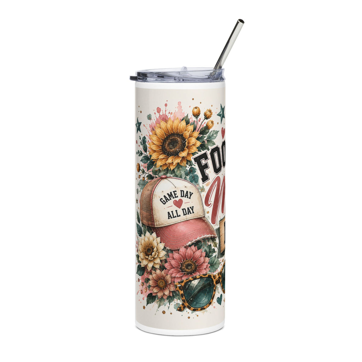 Tumbler — 20oz Stainless Steel - Football Mom