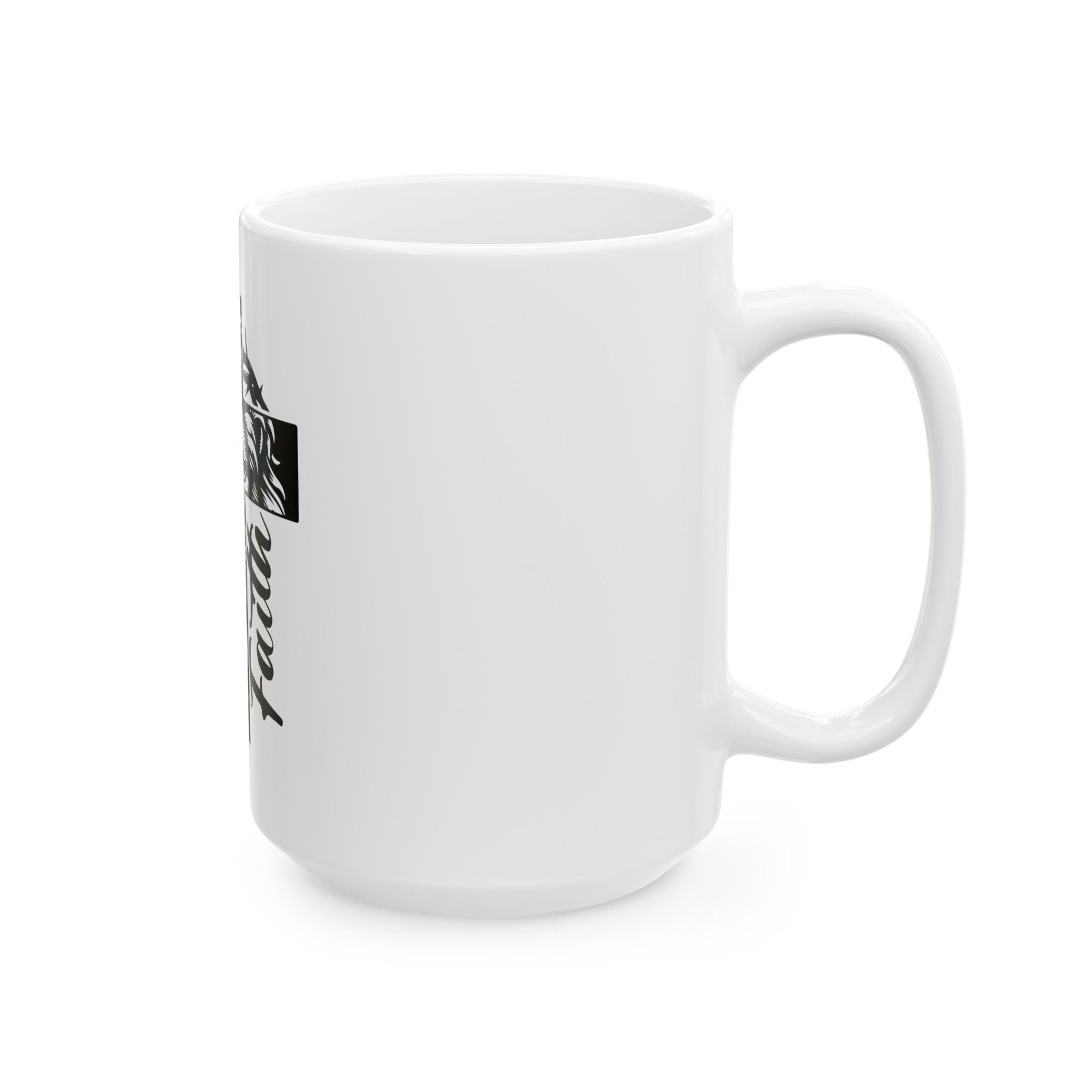Man of Faith Ceramic Mug — Lion Cross Design (11oz & 15oz)