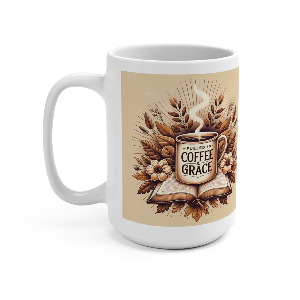 Ceramic Mug 15 oz — Inspirational Floral Coffee Cup