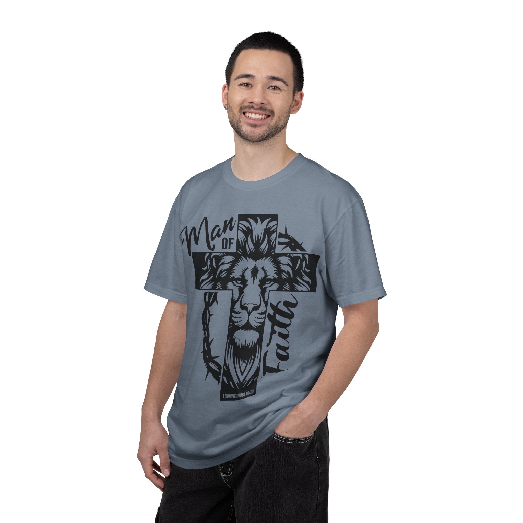 Man of Faith Lion Cross T-Shirt