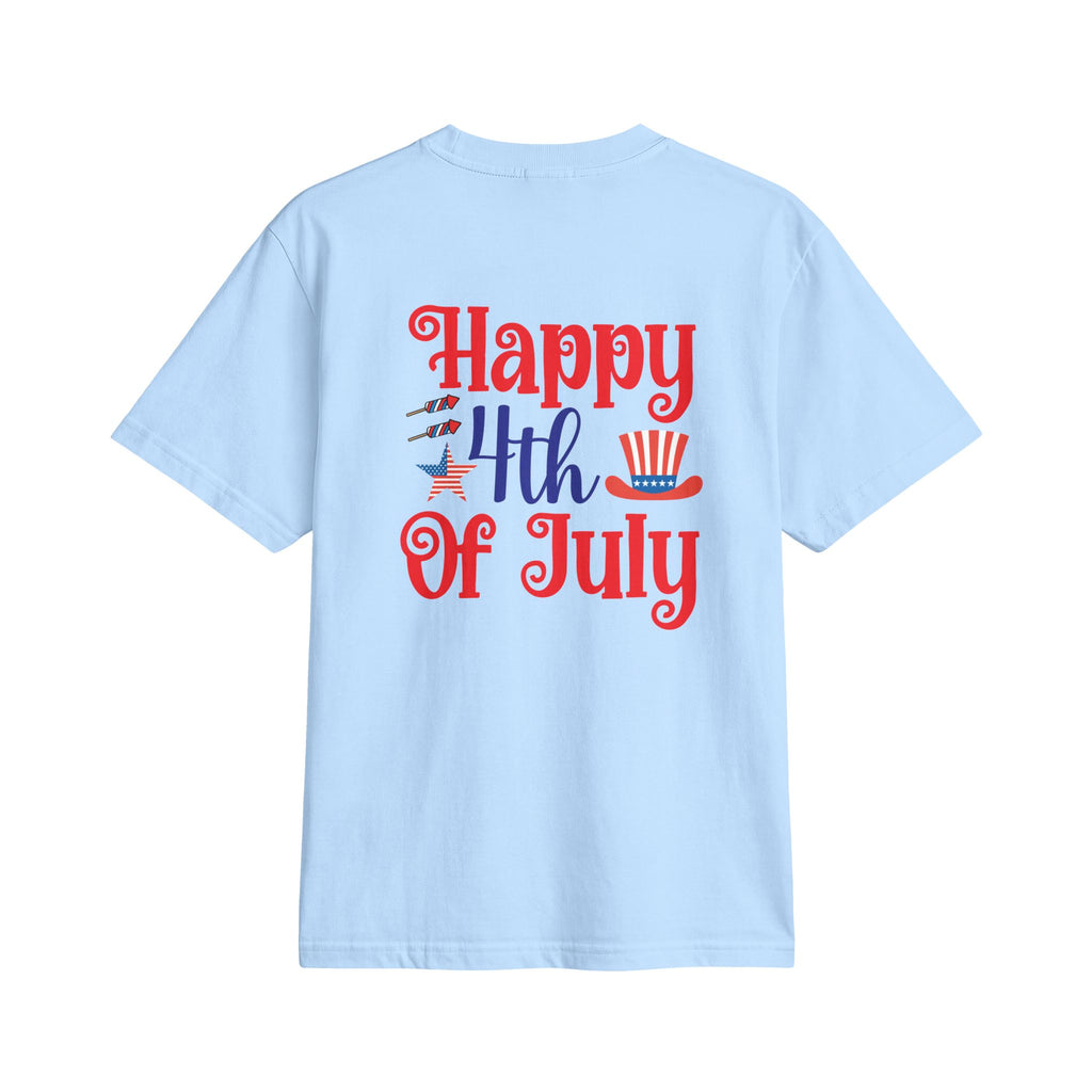 4th of July Patriotic T-Shirt — American Flag Bow & “Happy 4th Of July” Graphic