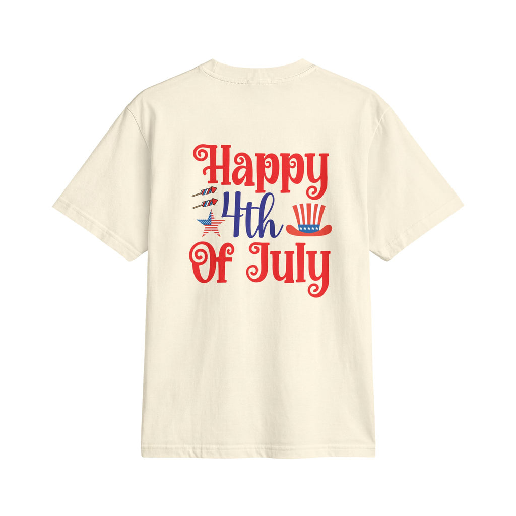 4th of July Patriotic T-Shirt — American Flag Bow & “Happy 4th Of July” Graphic