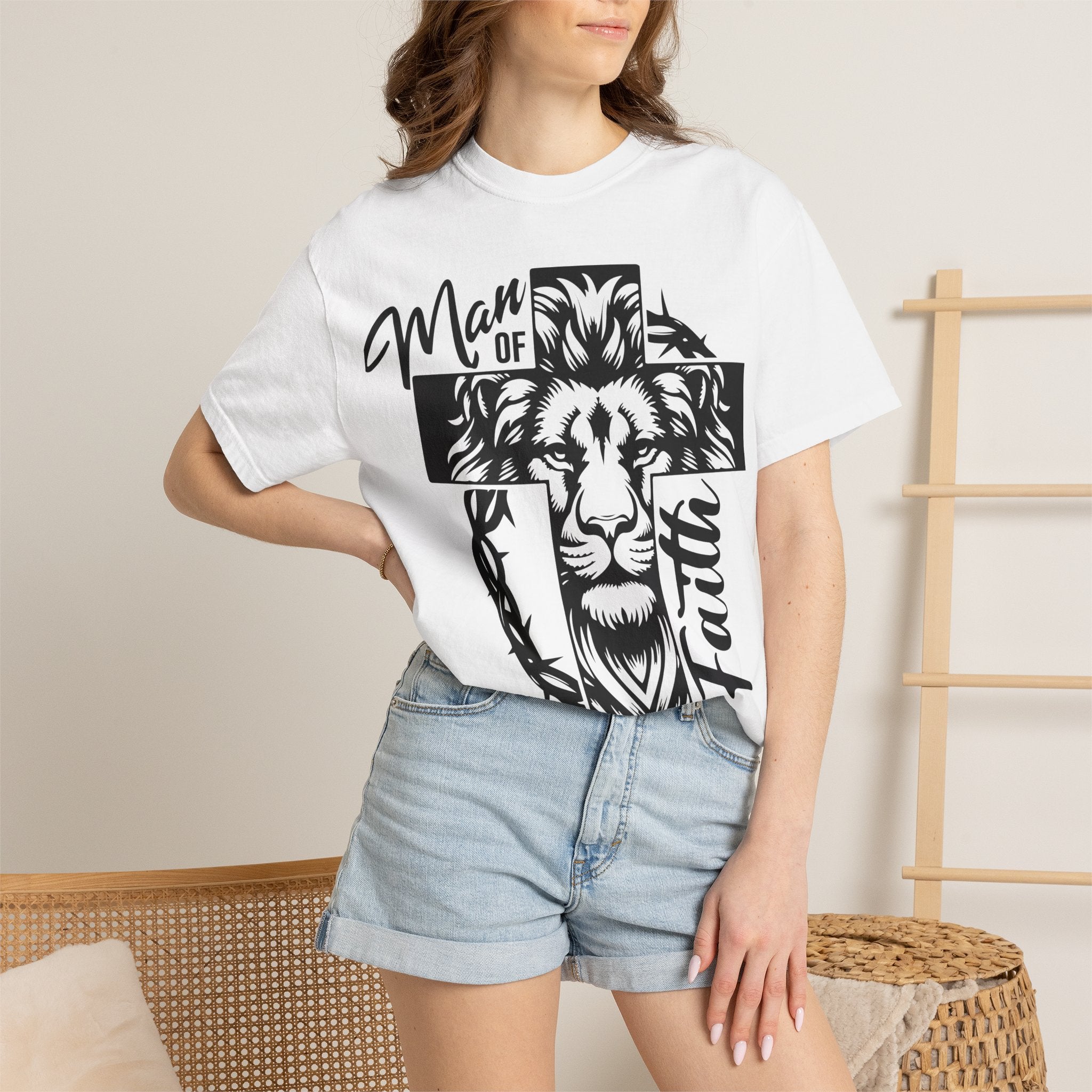 Man of Faith Lion Cross T-Shirt