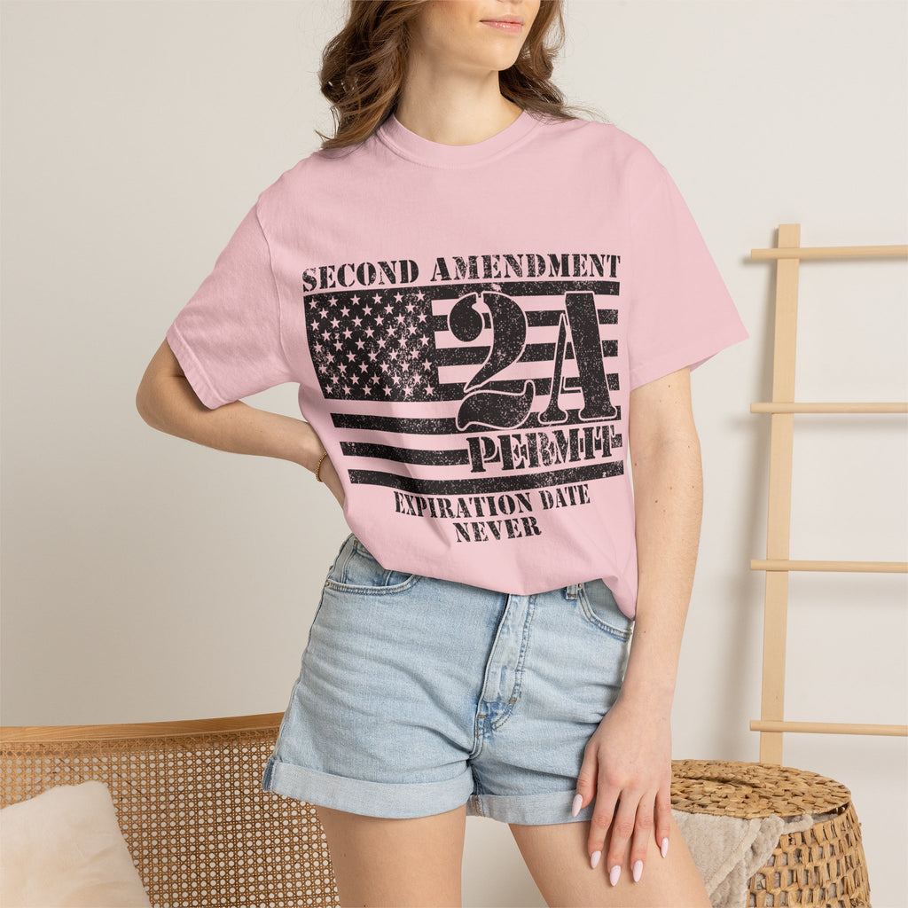 Second Amendment 2A Permit T-Shirt — Expiration Date Never