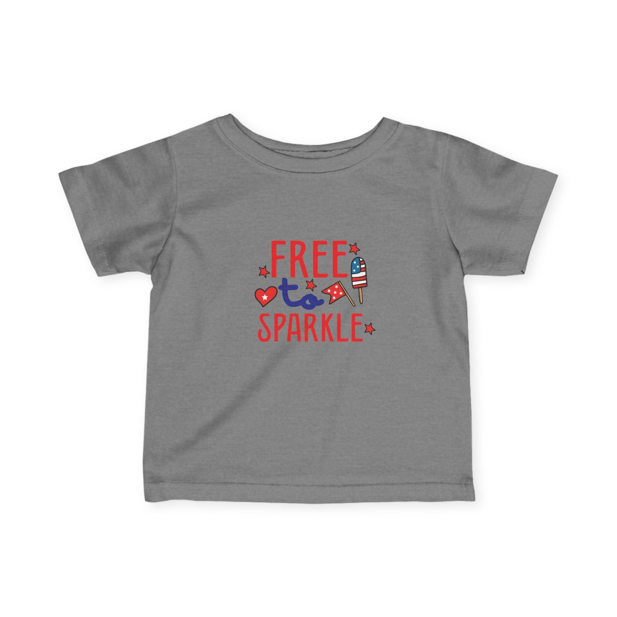 Infant Tee - "Free to Sparkle" Red White Blue Patriotic Baby Shirt