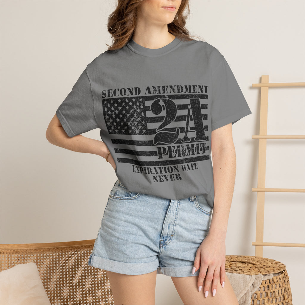 Second Amendment 2A Permit T-Shirt — Expiration Date Never