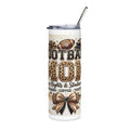 20oz Stainless Steel Tumbler –Football Mom, Leopard Print, Friday Nights & Stadiums Design