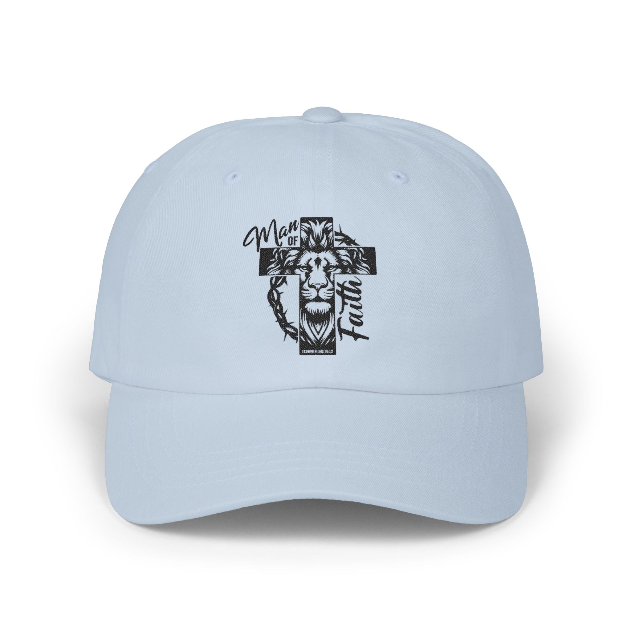 Classic Dad Cap — Lion & Cross 'More Faith' Embroidered Baseball Hat