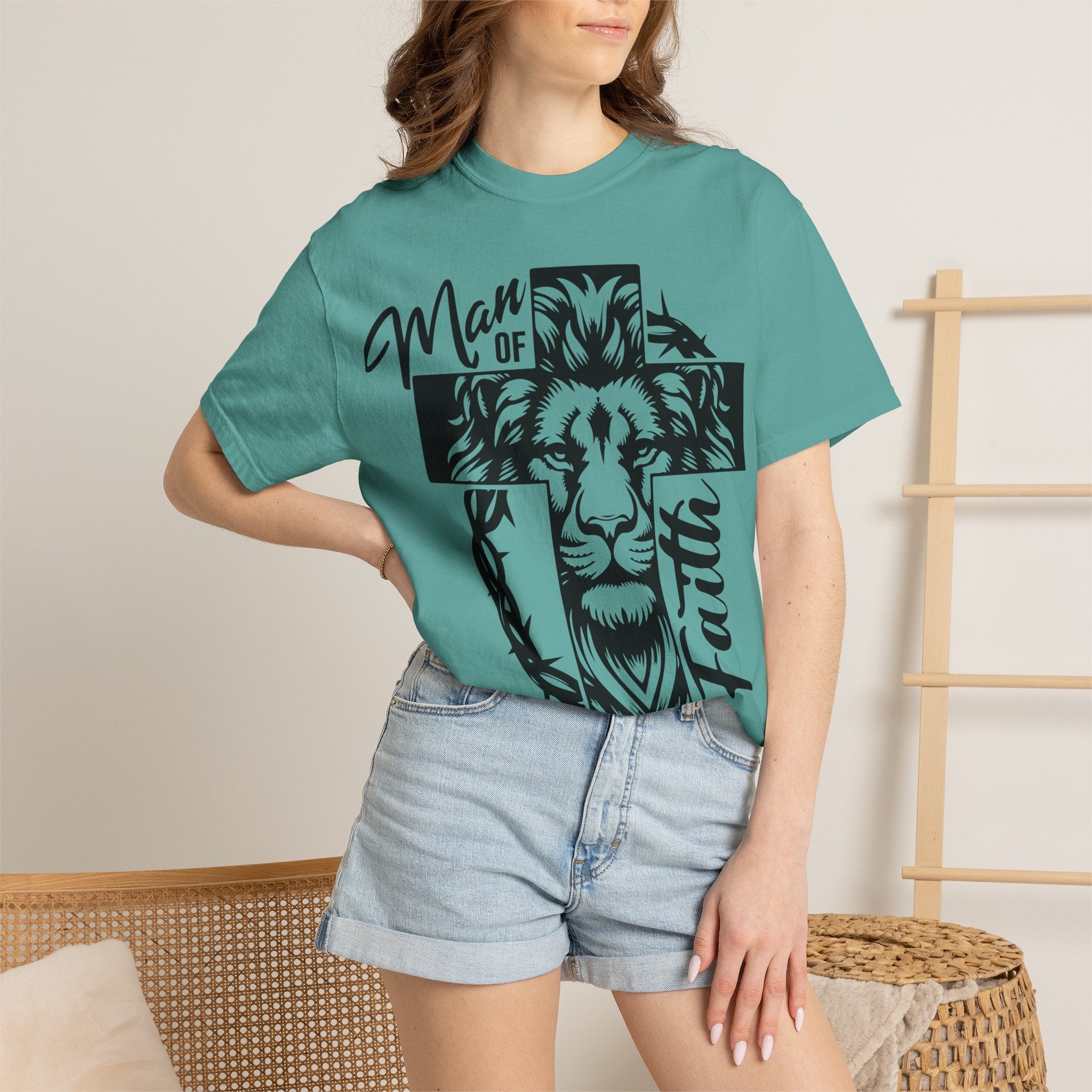 Man of Faith Lion Cross T-Shirt