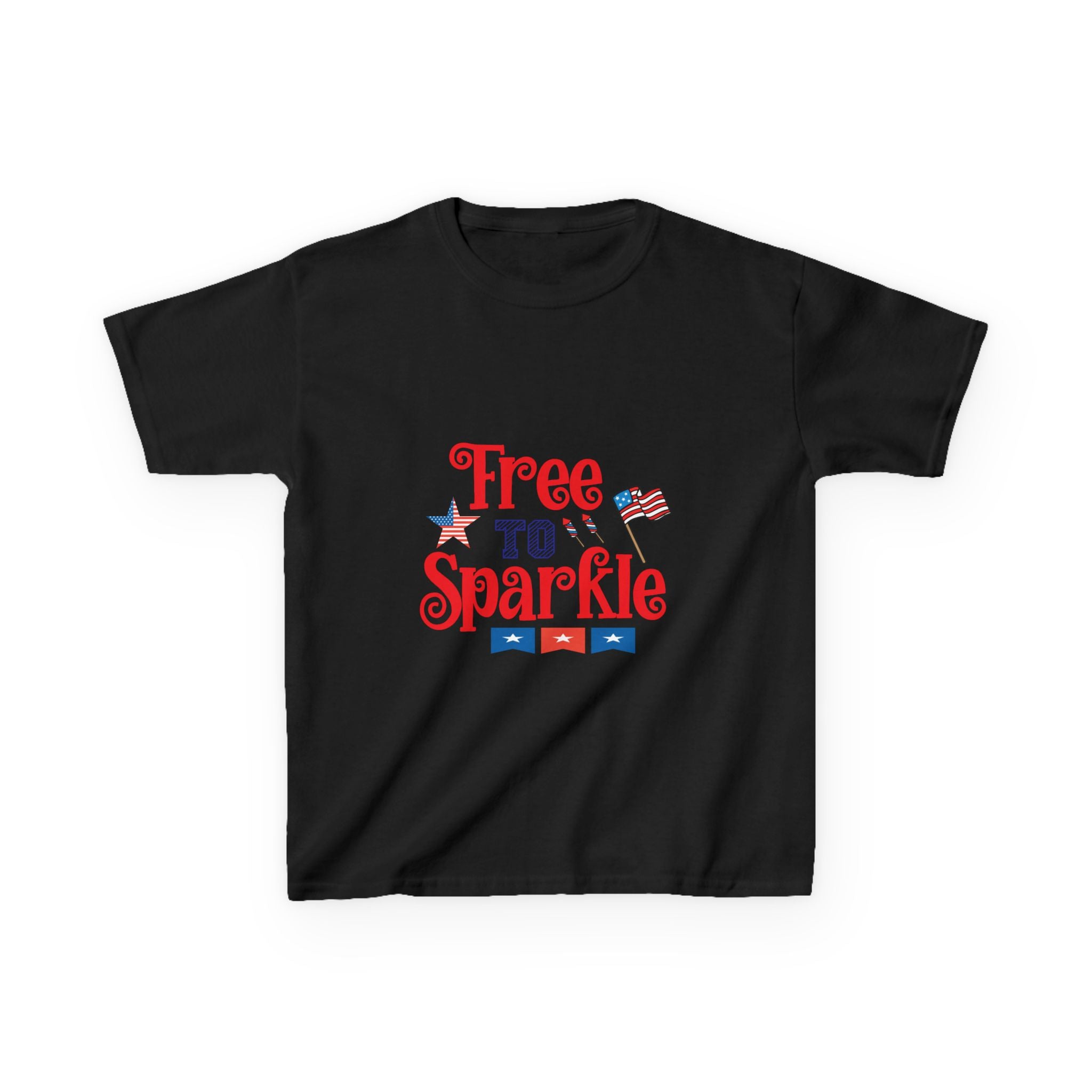 Kids Tee — "Free to Sparkle" Patriotic 4th of July Shirt