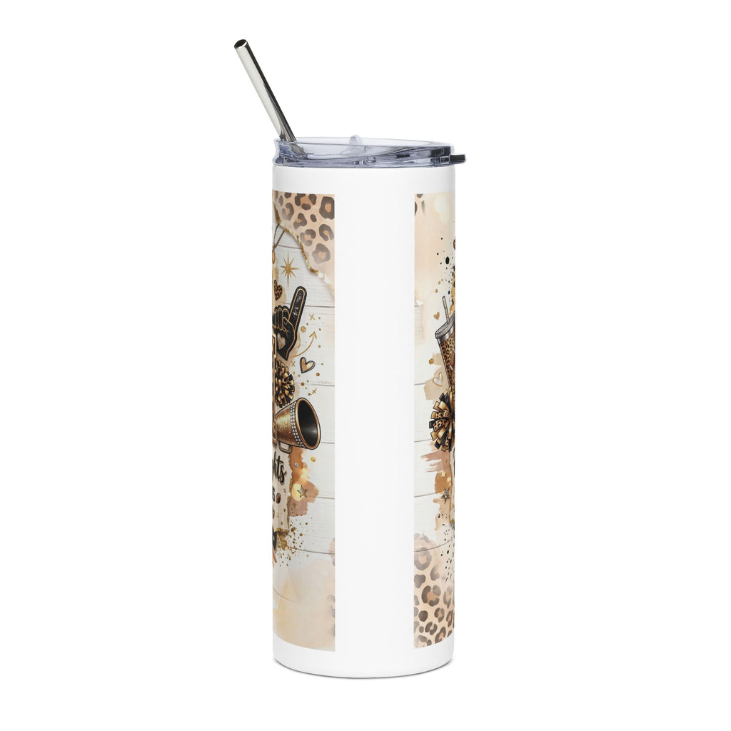20oz Stainless Steel Tumbler –Football Mom, Leopard Print, Friday Nights & Stadiums Design