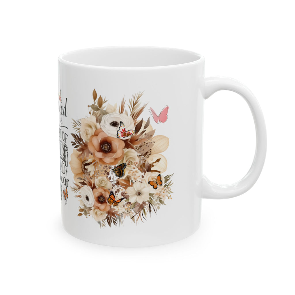 Ceramic Mug — Floral Faith Coffee Mug 11 oz