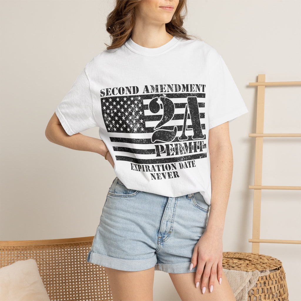 Second Amendment 2A Permit T-Shirt — Expiration Date Never