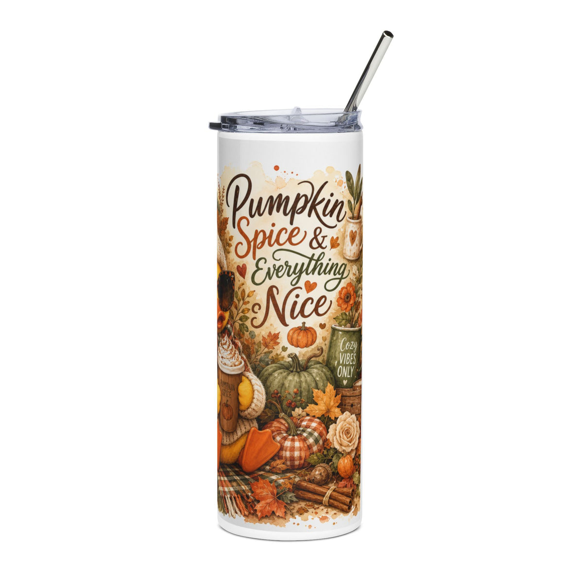 Fall Stainless Tumbler 20 oz — Pumpkin Design