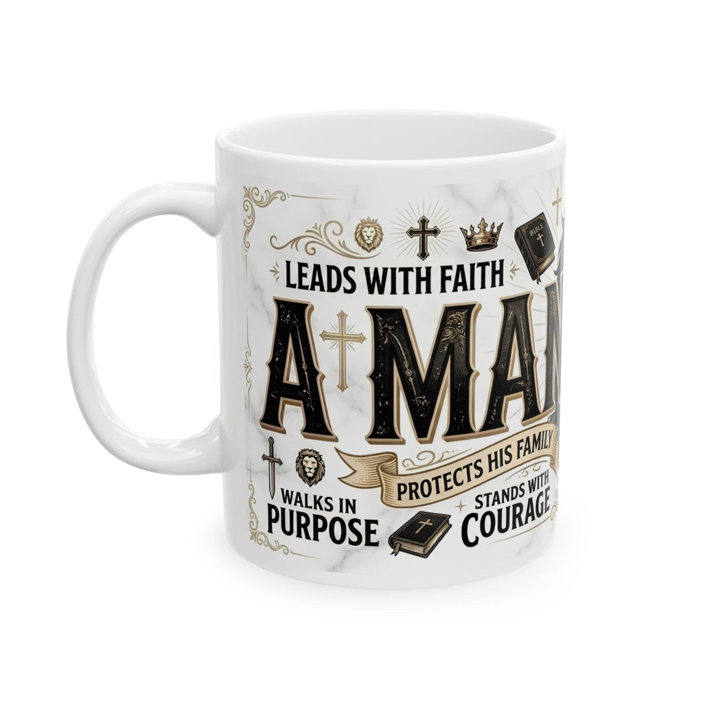 Lion Ceramic Mug — Faith-Based Inspirational Coffee Cup 11 oz
