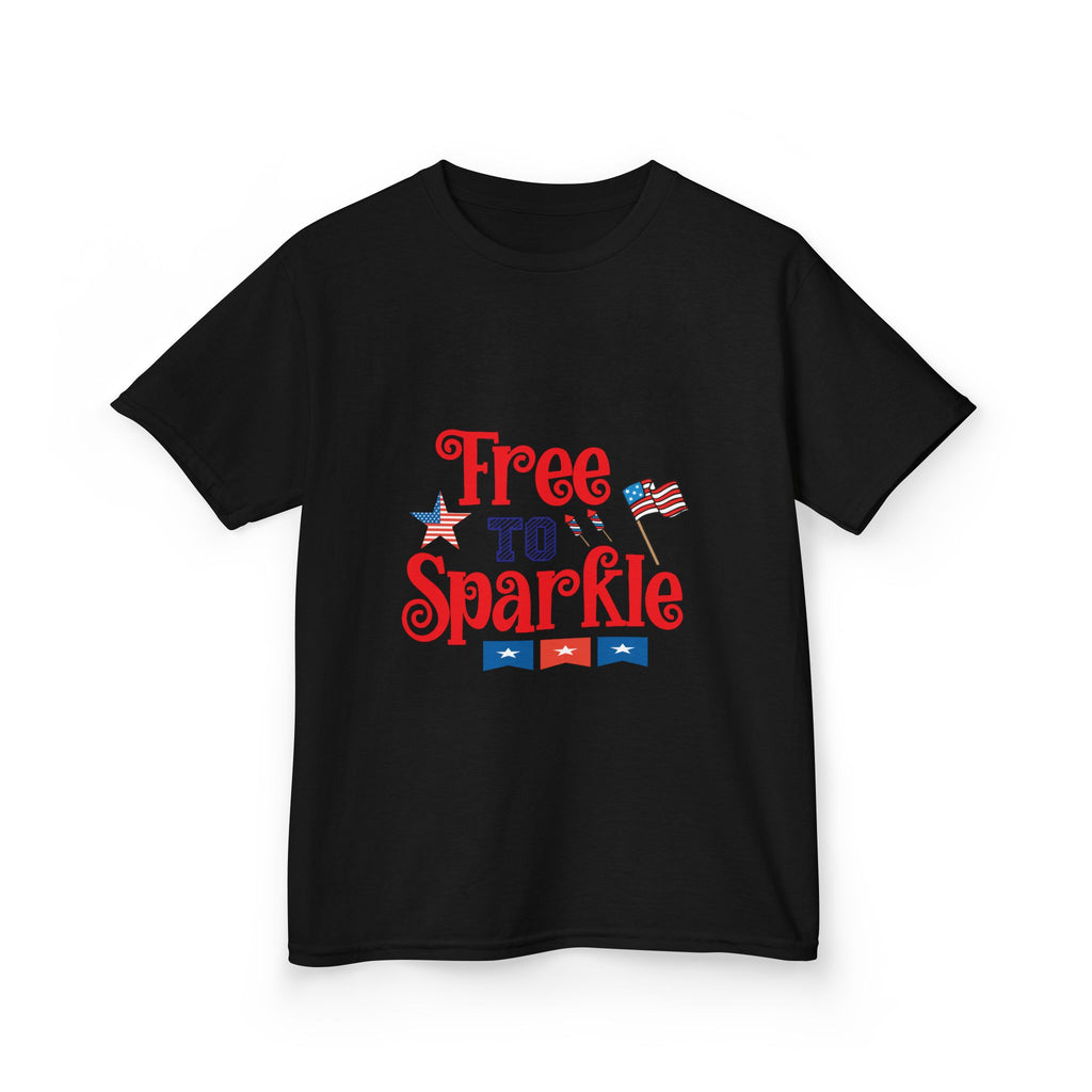 Kids Tee — "Free to Sparkle" Patriotic 4th of July Shirt