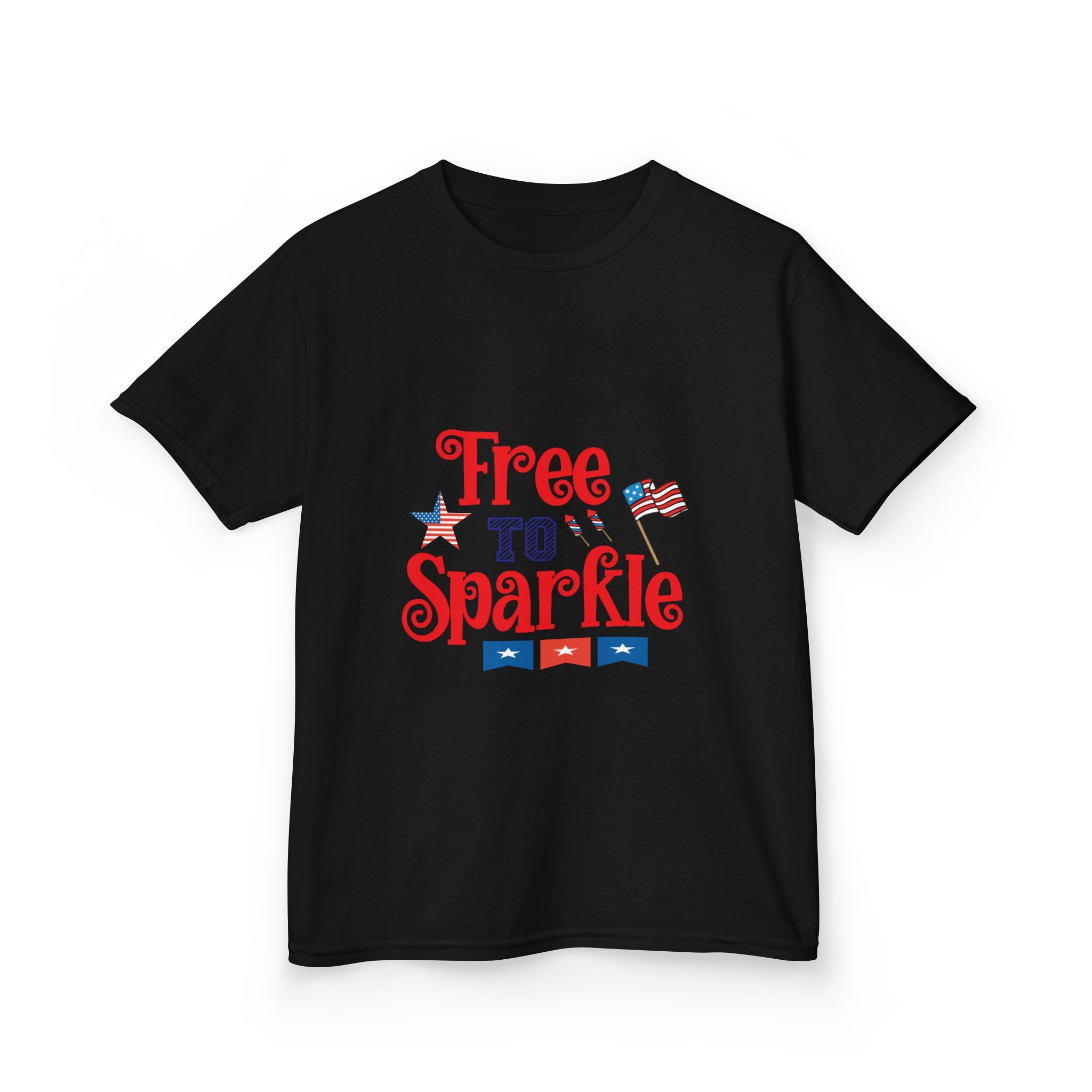 Kids Tee — "Free to Sparkle" Patriotic 4th of July Shirt