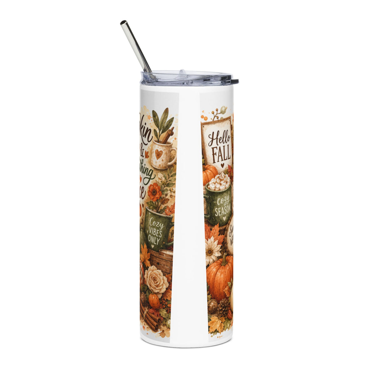 Fall Stainless Tumbler 20 oz — Pumpkin Design