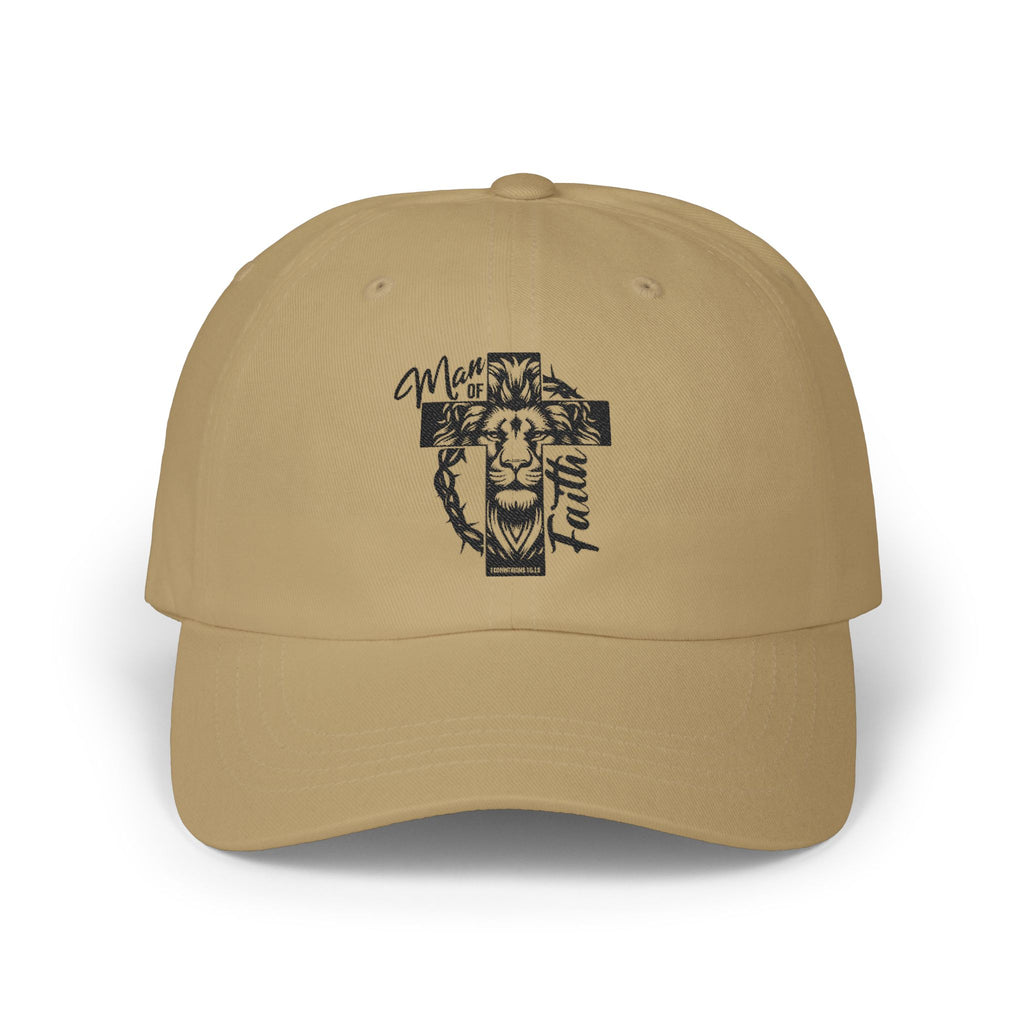 Classic Dad Cap — Lion & Cross 'More Faith' Embroidered Baseball Hat