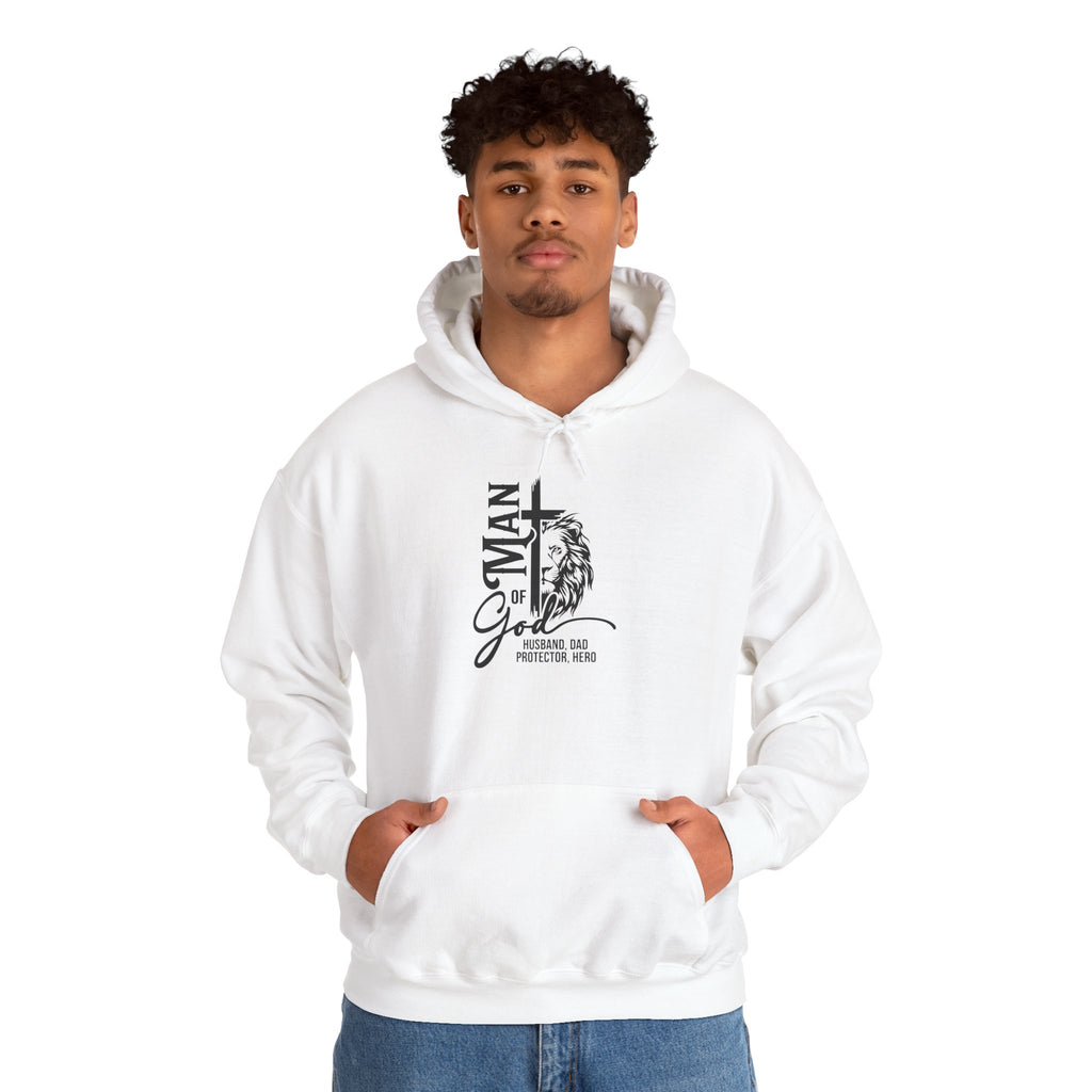 Lion & Cross 'Man of God' Hoodie – Christian Faith Graphic Pullover