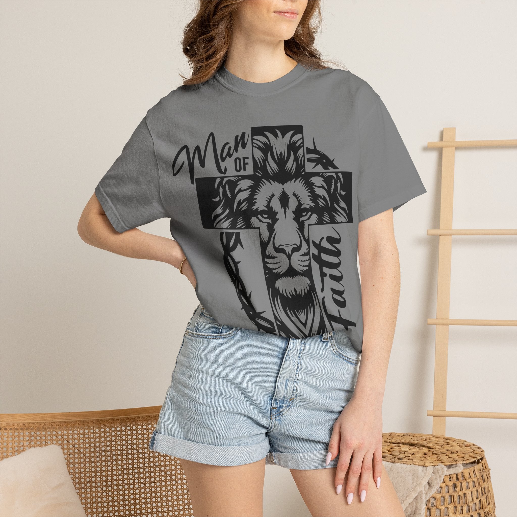 Man of Faith Lion Cross T-Shirt
