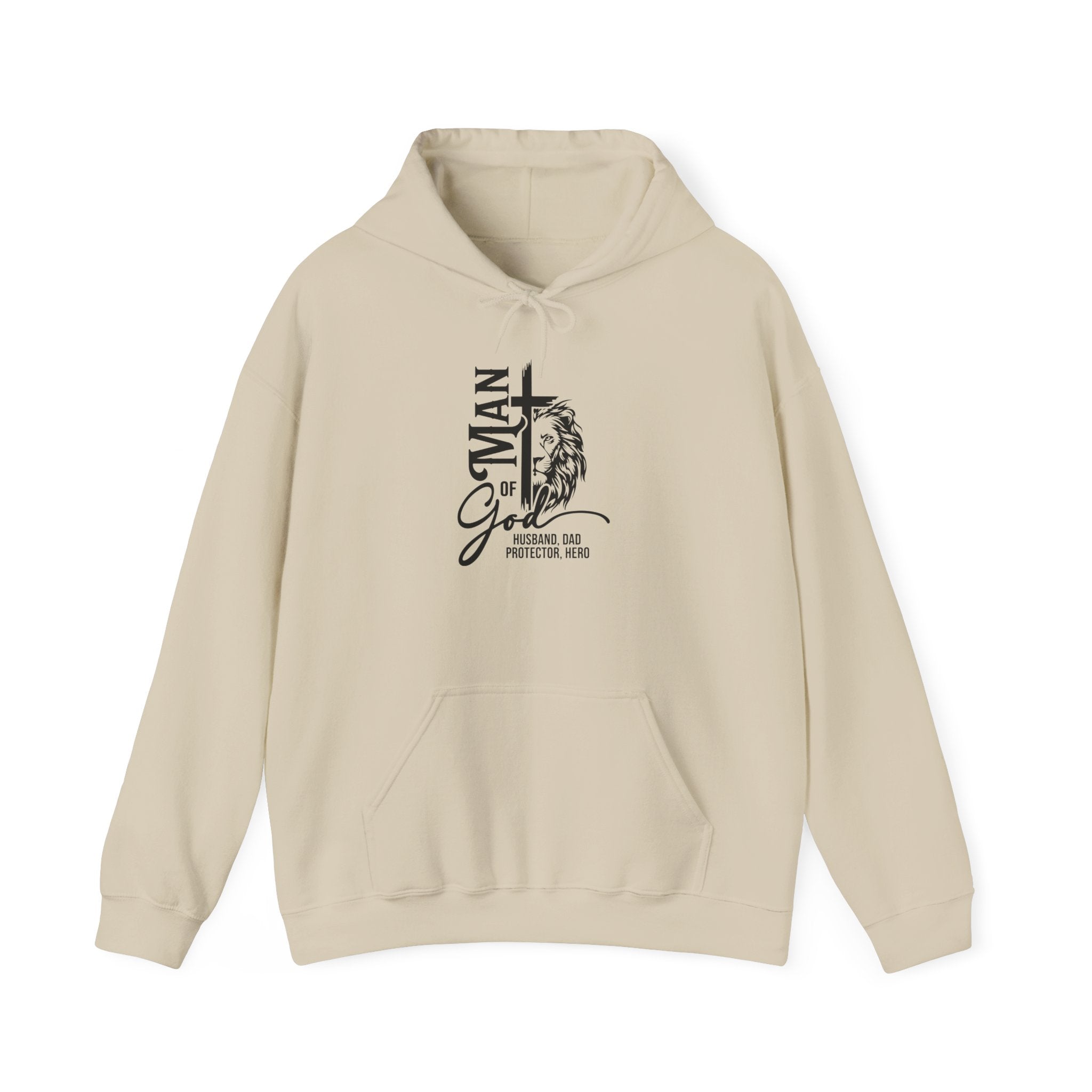 Lion & Cross 'Man of God' Hoodie – Christian Faith Graphic Pullover