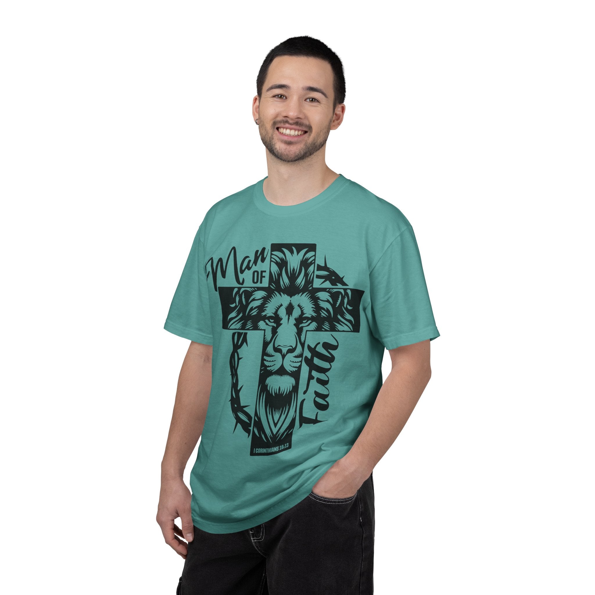 Man of Faith Lion Cross T-Shirt