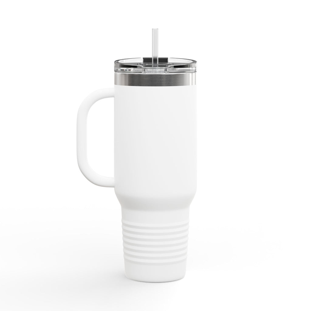Basketball Mama 40oz Insulated Travel Mug — Checkered Court Design