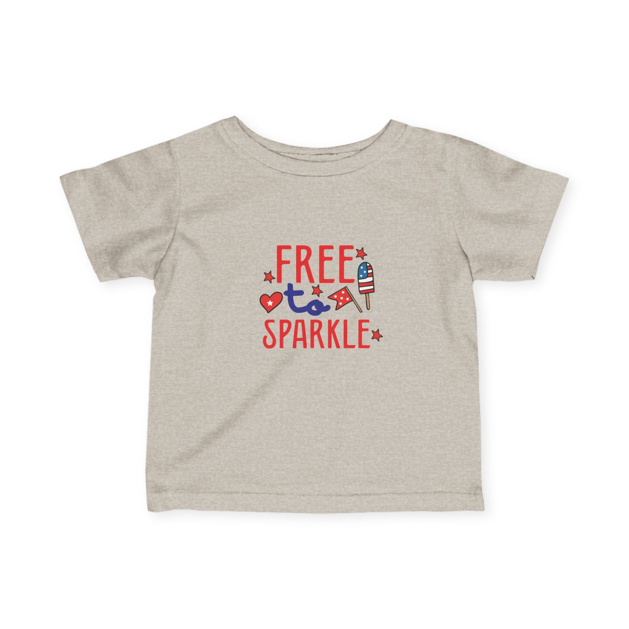 Infant Tee - "Free to Sparkle" Red White Blue Patriotic Baby Shirt