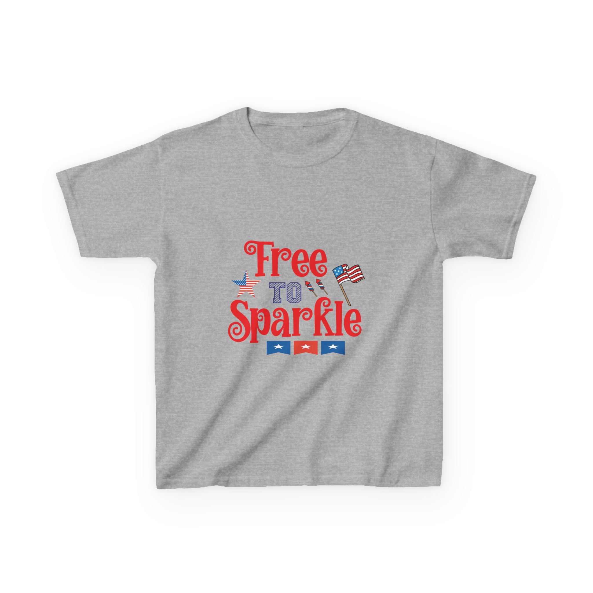 Kids Tee — "Free to Sparkle" Patriotic 4th of July Shirt