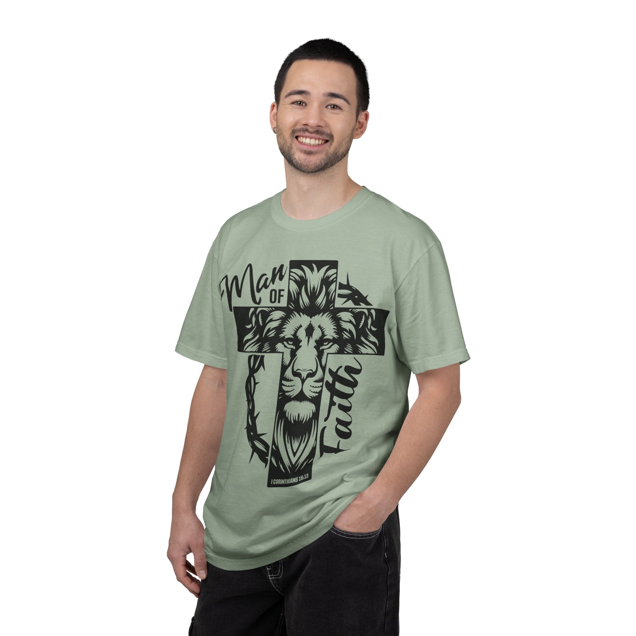 Man of Faith Lion Cross T-Shirt