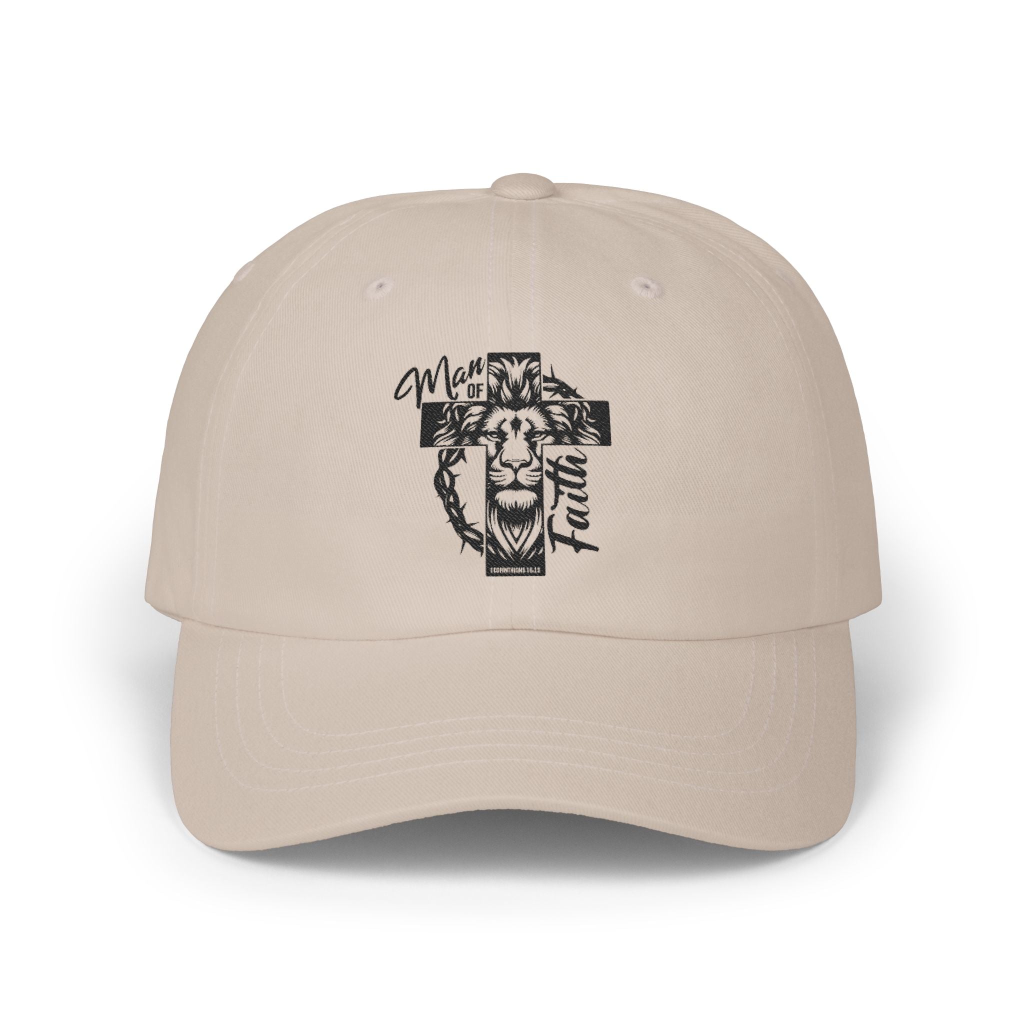 Classic Dad Cap — Lion & Cross 'More Faith' Embroidered Baseball Hat
