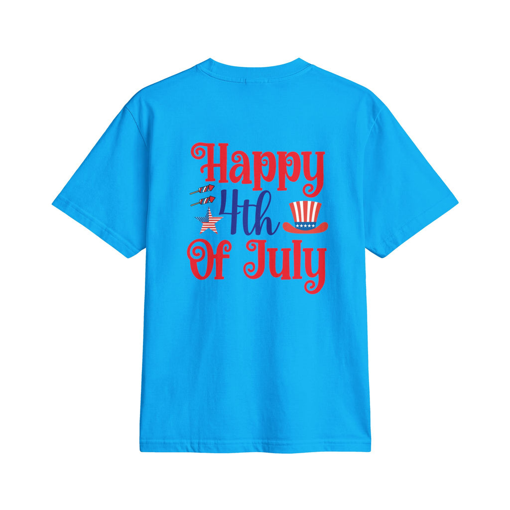 4th of July Patriotic T-Shirt — American Flag Bow & “Happy 4th Of July” Graphic
