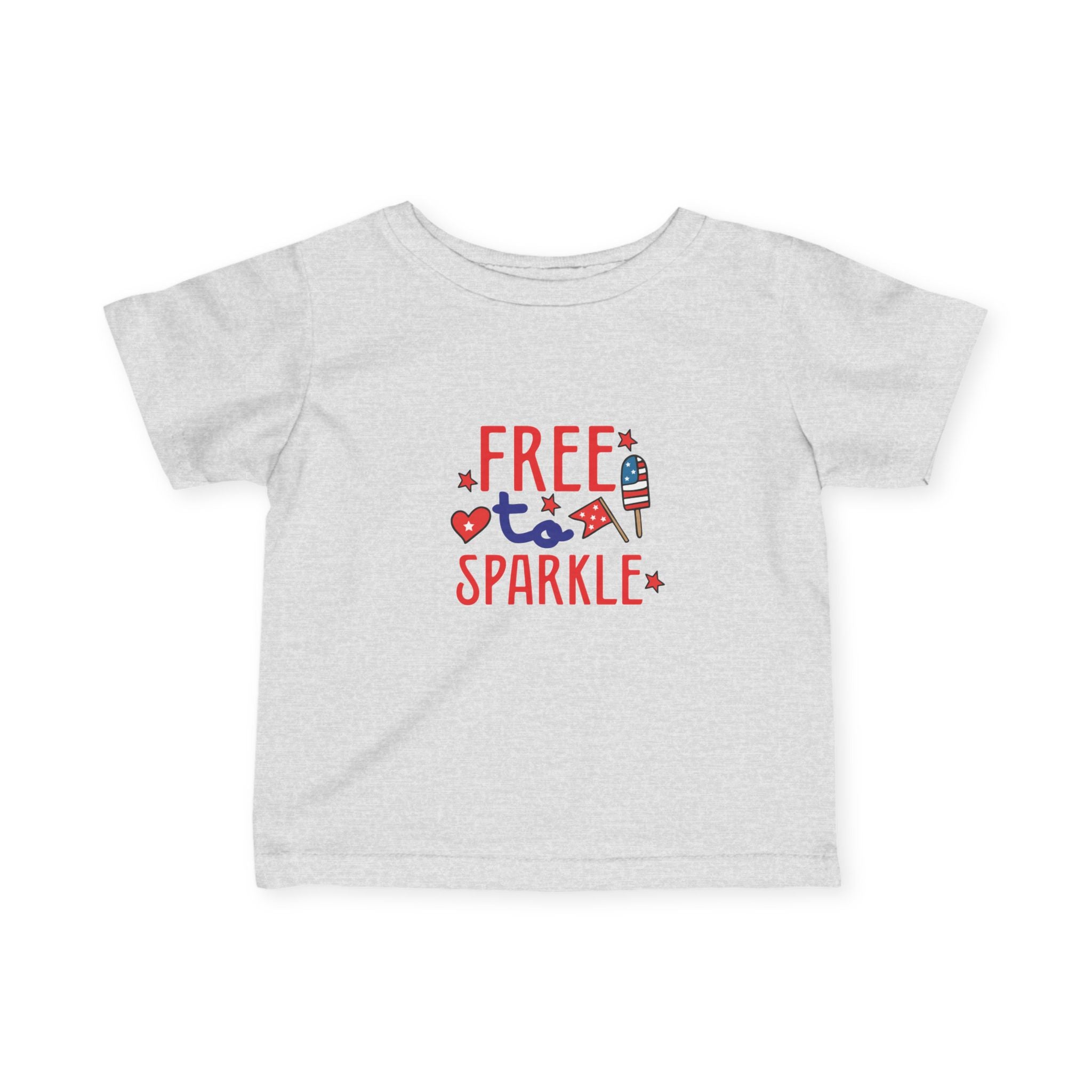 Infant Tee - "Free to Sparkle" Red White Blue Patriotic Baby Shirt