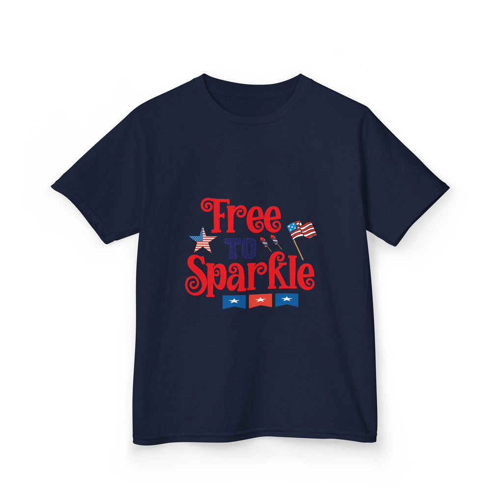 Kids Tee — "Free to Sparkle" Patriotic 4th of July Shirt
