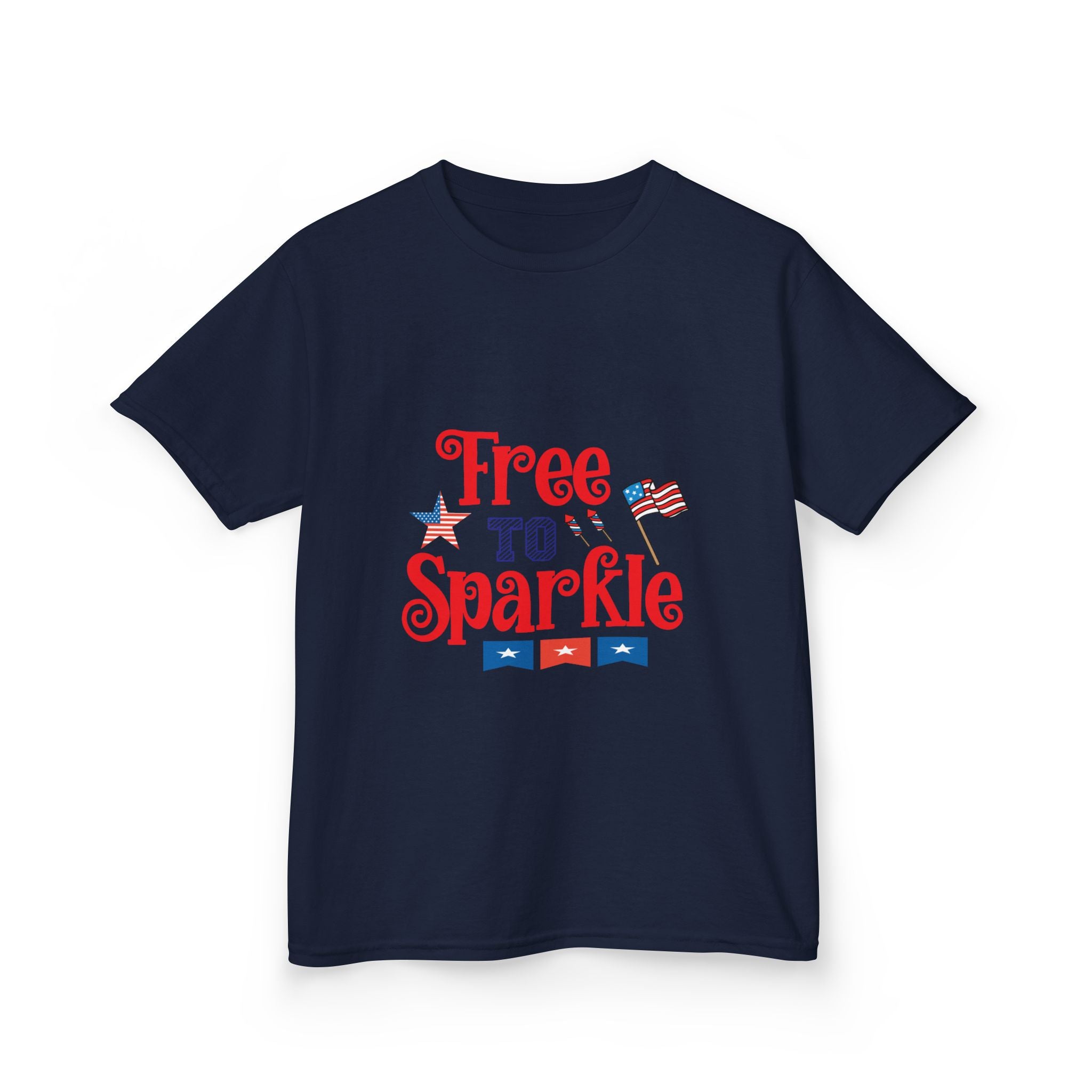 Kids Tee — "Free to Sparkle" Patriotic 4th of July Shirt