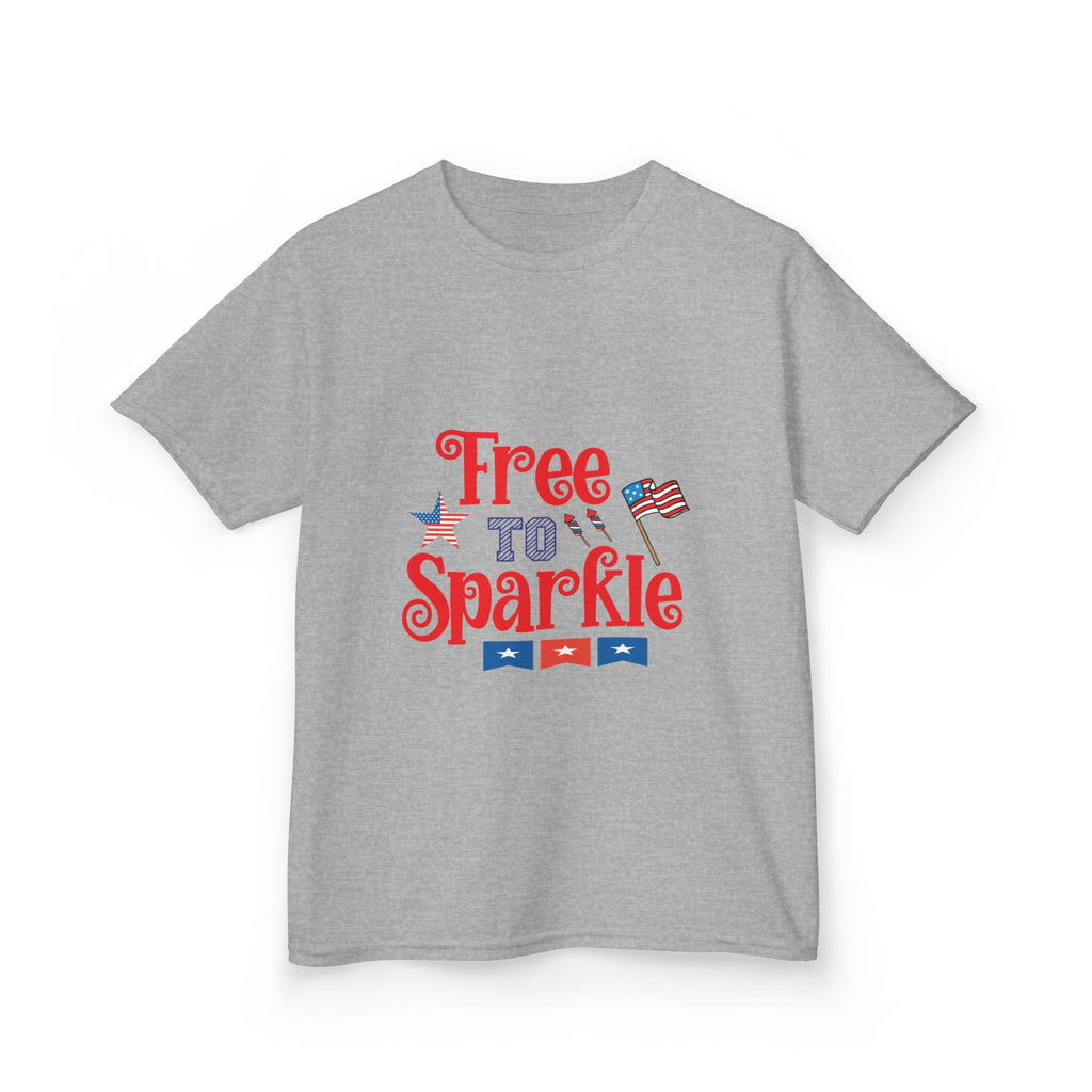 Kids Tee — "Free to Sparkle" Patriotic 4th of July Shirt